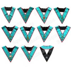 Masonic Officers' collars – AASR – 10-Officers set – Hand embroidery