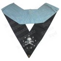 Masonic Officer's collar – Traditional French Rite – Colonne d'Harmony – Mourning back – Machine-embroidered