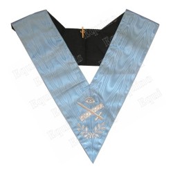 Masonic collar – Traditional French Rite – Second Expert – Mourning back – Machine embroidery