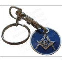 Masonic trolley token – Square-and-compass – Blue enamel