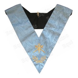 Masonic collar – Traditional French Rite – Master of Ceremonies – Mourning back – Machine embroidery