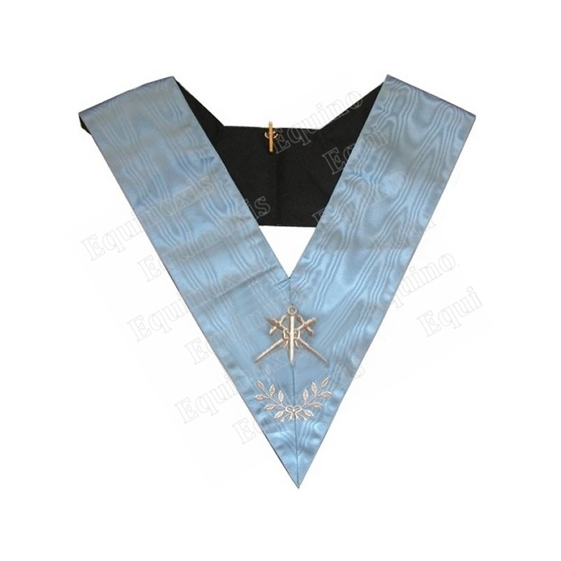 Masonic Officer's collar – Traditional French Rite – Second Master of Ceremonies – Mourning back – Machine-embroidered