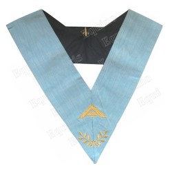 Masonic Officer's collar – Traditional French Rite – Senior Warden – Mourning back – Machine-embroidered