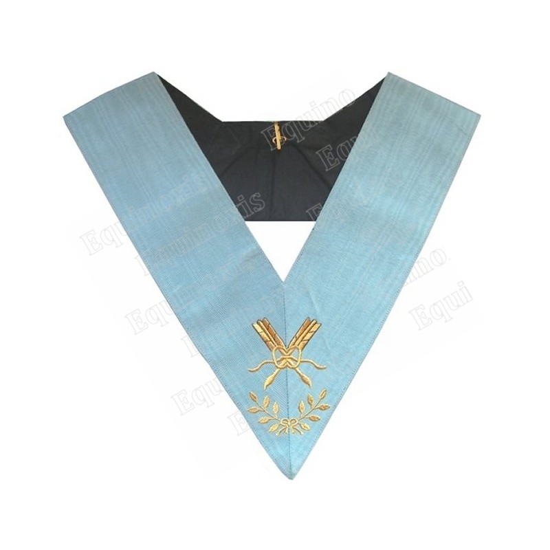 French Rite Masonic collar – Traditional French Rite – Secrétaire – Mourning back ...