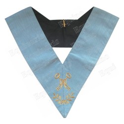 Masonic Officer's collar – Traditional French Rite – Treasurer – Mourning back – Machine-embroidered