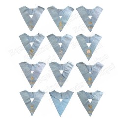 Set of 11 Masonic Officers' collars – Traditional French Rite – Collège des Officiers – Insignes brodés machine