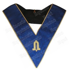 Masonic Officer's collar – Operative Rite of Solomon – Junior Warden – Mourning back – Machine embroidery