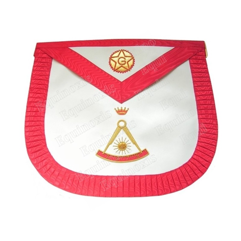 Leather Masonic apron – French Chapter – 2nd Order – Compass – Rounded angles
