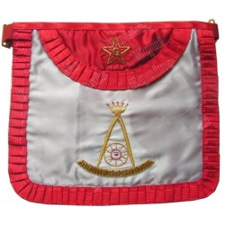 Satin Masonic apron – French Chapter – 2nd Order – Rounded angles