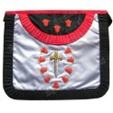 Satin Masonic apron – French Chapter – 1st Order – Rounded angles