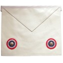 Leather Masonic apron – Fellow – French rosettes