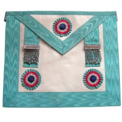 Fake-leather Masonic apron – French Craft – Master Mason – French rosettes