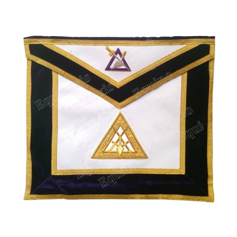 Masonic Officer's apron – GCCAF – Cryptic Council's Officer – Captain of the Guard – Hand-embroidered
