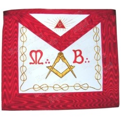 Leather Masonic apron – Scottish Rite (AASR) – Master Mason – Square and compass + MB