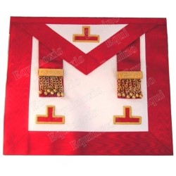Leather Masonic apron – Scottish Rite (AASR) – Worshipful Master – 3 taus + tassles – Red back