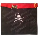 Leather Masonic apron – AASR – Master Mason – Red – Hand embroiderysquare-and-compass + MB – Hand embroidery