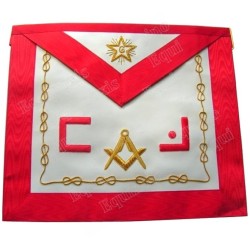 Leather Masonic apron – Scottish Rite (AASR) – Master Mason – Masonic letters + square-and-compass + star