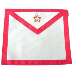 Leather Masonic apron – AASR – Fellow – Flaming star + G