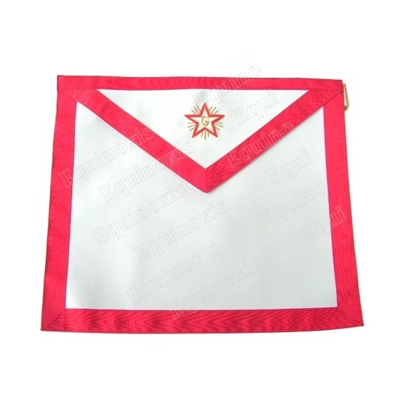 Leather Masonic apron – AASR – Fellow – Flaming star + G