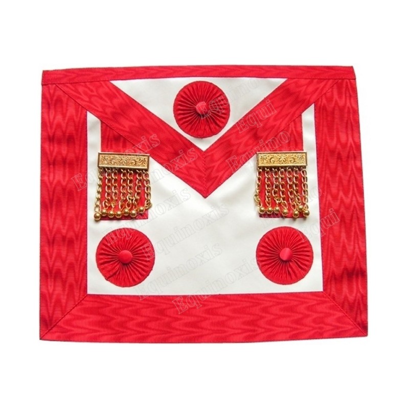 Vinyl Masonic apron – ASSR – Master Mason – 3 rosettes + tassles