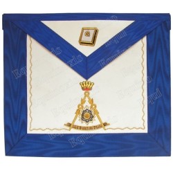 Fake-leather Masonic apron – ASSR – 14th degree – Dos rouge – Hand embroidery