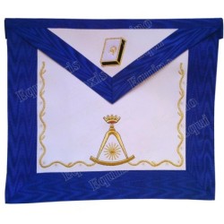 Fake-leather Masonic apron – Scottish Rite (ASSR) – 14th degree – Red back – 2 – Machine embroidery