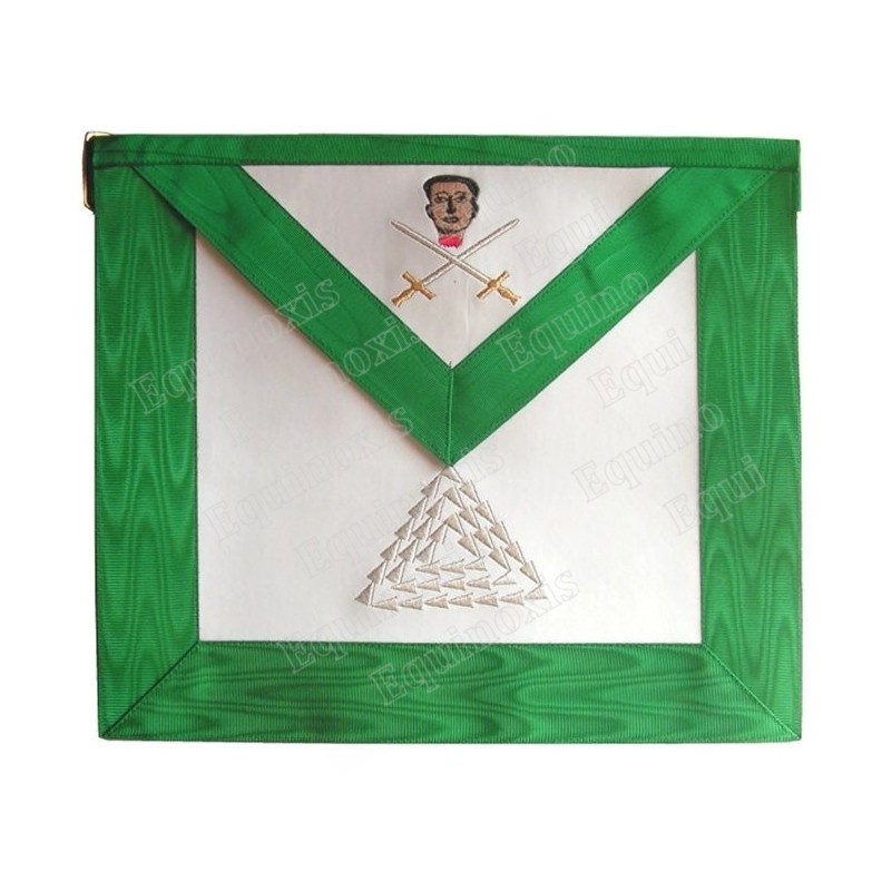 Fake-leather Masonic apron – ASSR – 15th degree – Machine embroidery