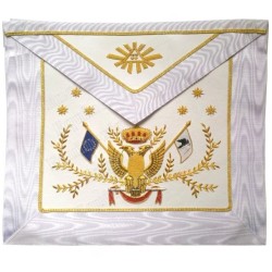Leather Masonic apron – ASSR – 33rd degree – European flag