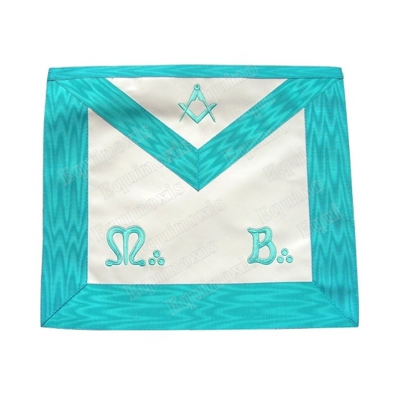 Vinyl Masonic apron – Groussier French Rite – Master Mason – Square-and-compass + MB – 33 cm x 39 cm