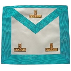 Vinyl Masonic apron – Groussier French Rite– Worshipful Master –3 taus – 30 cm x 35 cm