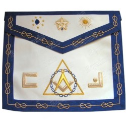 Leather Masonic apron – Operative Rite of Solomon – Master Mason – Mourning back