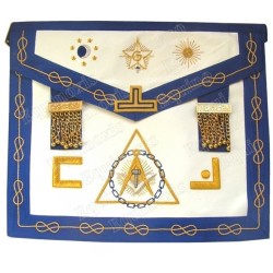 Leather Masonic apron – Operative Rite of Solomon – Worshipful Master – Black back