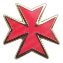 Masonic lapel pin – Templar cross – Red enamel