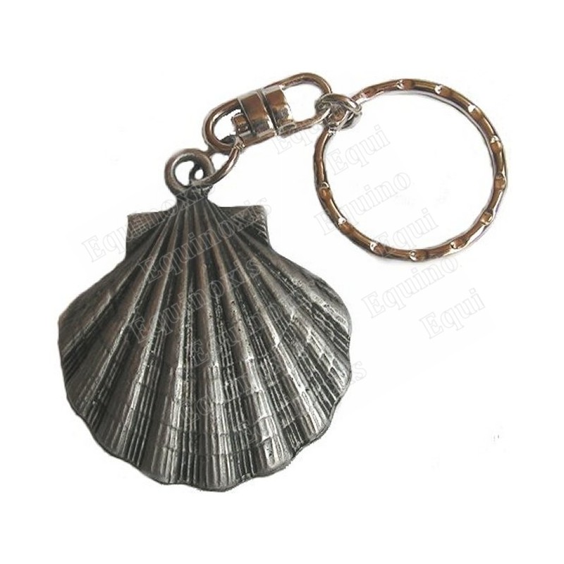 Symbolic keyring – Scallop shell – Antique silver finish