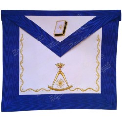 Fake-leather Masonic apron – ASSR – 14th degree – Blue back – 2 – Machine-embroidered