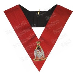 Masonic Officer's collar – ASSR – 18th degree – Knight Rose Croix – Pélican – Machine-embroidered