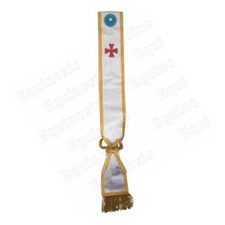 Echarpe maçonnique moirée – CBCS – Templar cross – Gold fringe
