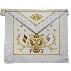 Leather Masonic apron – ASSR – 33rd degree – Belgian flag