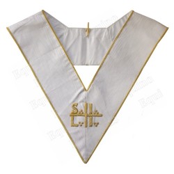 Martinist collar – Free Unknown Superior Initiator – White – Hand embroidery