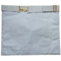 Leather Masonic apron – RSR – Worshipful Master – 3 taus + tassles – 30 cm x 38 cm