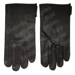 Leather Masonic gloves – Black – Size 8