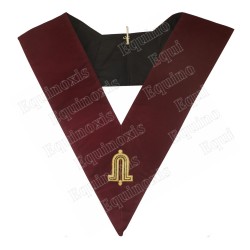 Sautoir maçonnique velours – ASSR – 14th degree – Junior Warden – Hand-embroidered