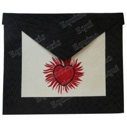 Fake-leather apron – Scottish Rite (AASR) – 11ème degré – Cœur rayonnant – Machine embroidery