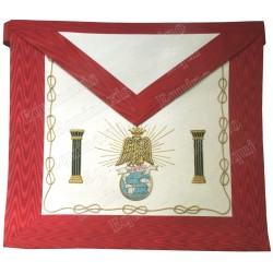 Leather Masonic apron – French Chapter – 4th Order – Libertas – Hand embroidery
