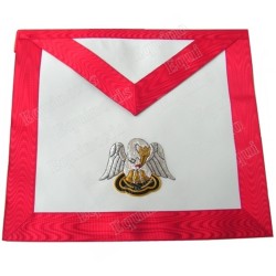 Leather Masonic apron – Scottish Rite (AASR) – 18th degree – Knight Rose-Croix – Pelican – Dos croix grecque