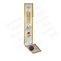 Masonic sash – Scottish Rite (AASR) – 33rd degree – SGIG – Cross potent and rose – Machine embroidery