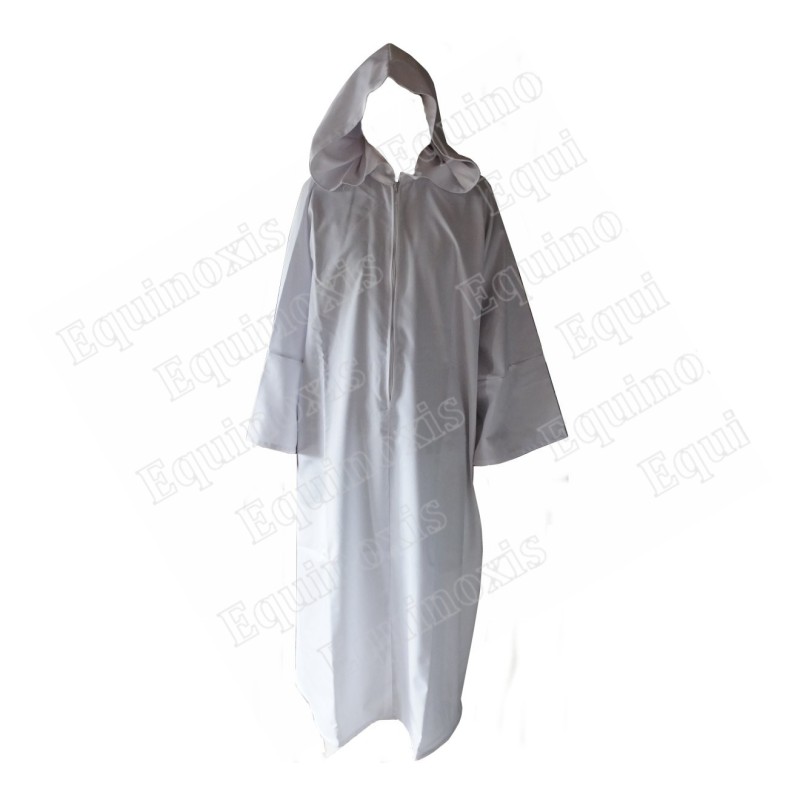 Robe maçonnique blanche avec capuche – Haute qualité