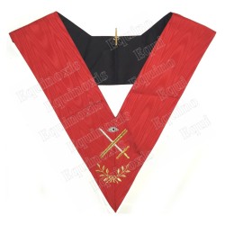 Masonic collar – Scottish Rite (AASR) – Officer of the 18th degree – Chevalier Grand Expert – Machine embroidery avec feu