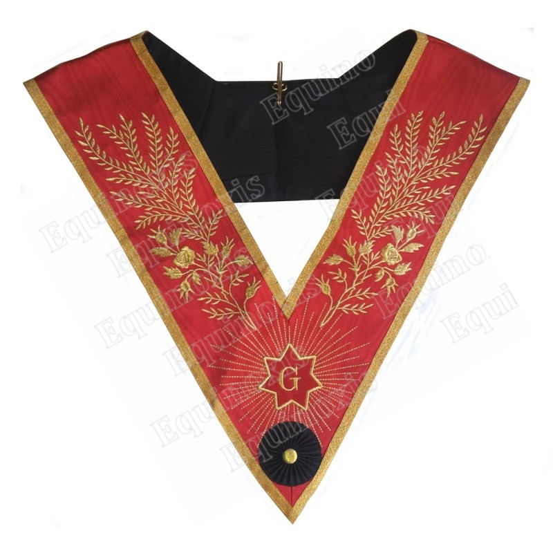 Masonic collar – Grand French Chapter – Suprême Commandeur – Machine embroidery