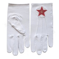 Masonic embroidered cotton gloves – Grand French Chapter (GCF) – Size XXL